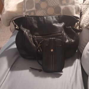 Preowned The SAK in lack leather Hobo bag with matching wristlet
